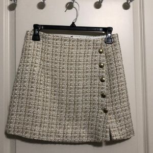 Forever 21 White and Gold Skirt